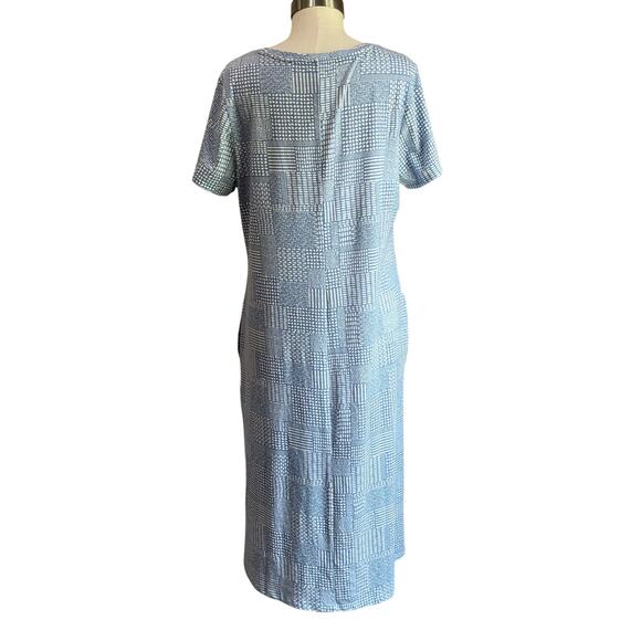Cuddl Duds CottonWear Blue Chambray Print Midi Dress - Picture 3 of 8